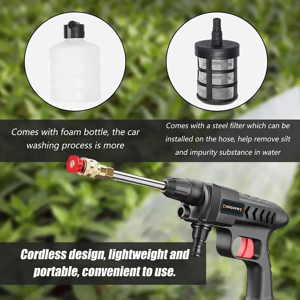 Wireless High Pressure Car Washer 30000mAh Car Wash Water Machine Gun With Li-ion Battery Self Priming Sustain Washing