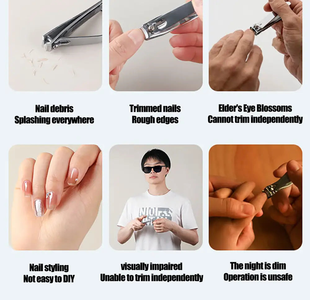 Seemagic Electric Automatic Nail Clipper Pro Infrared Protection Upgrade Cutter Head LED Light Nail Trimmer for Adult & Baby