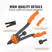 SucceBuy 16" Rivet Nut Tool, Labor-Saving Rivnut Tool Kit with 13PCS Metric SAE Mandrels, 186PCS Rivet Nuts, With Carrying Case