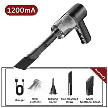 Portable Car Vacuum 2900000PA | 4-in-1 Wireless USB Charging Cleaner 2026